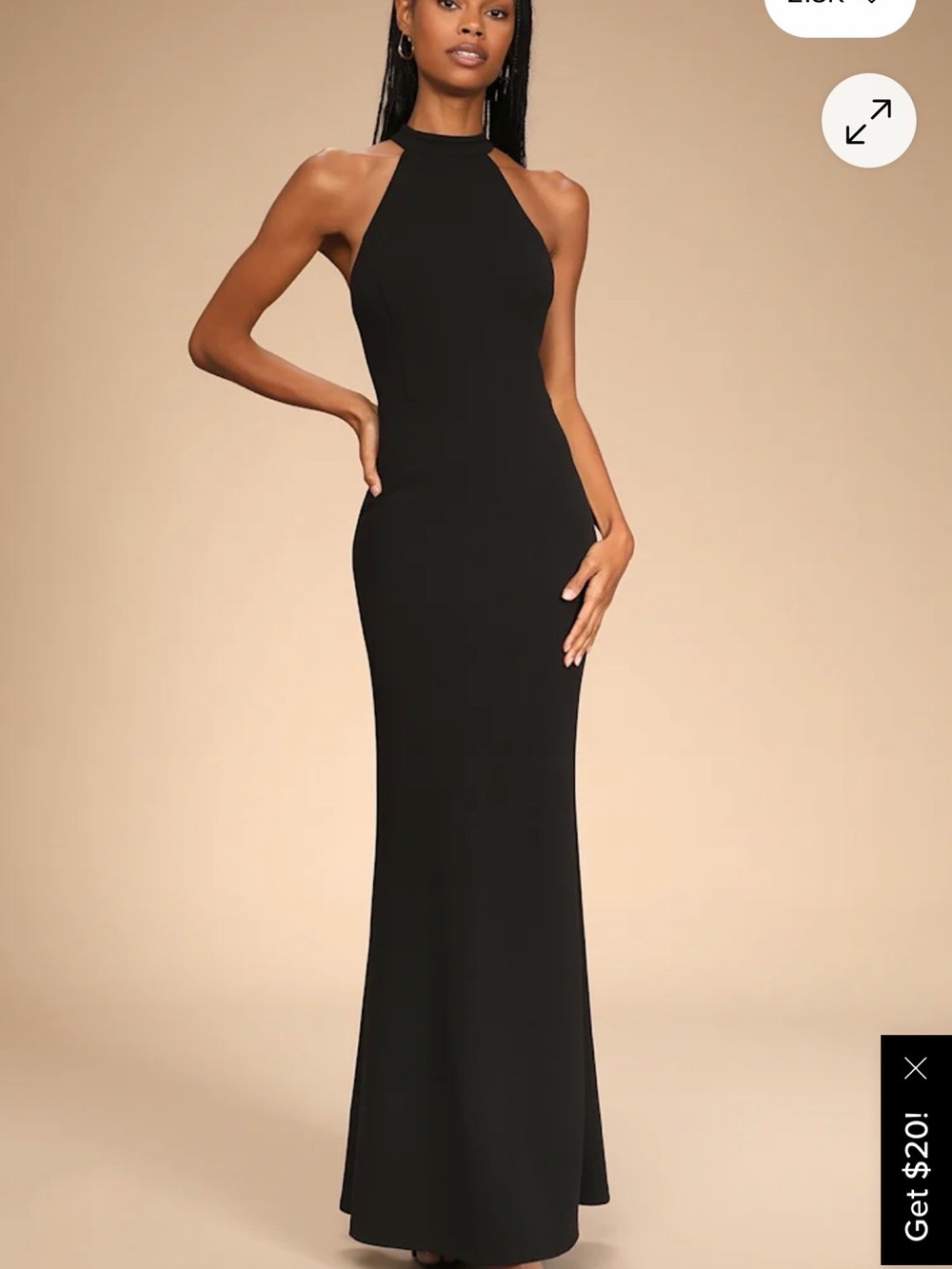 Lulu’s Like a Dream Black Halter Mermaid Maxi